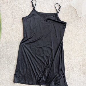 Vanity Fair vintage black night gown with a slit